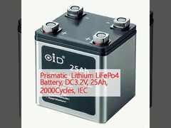 Prismatic  Lithium LiFePo4 Battery, DC3.2V, 25Ah, 2000Cycles, IEC