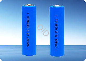 Long Cycle Life Lifepo4 3.2 V Battery 14500 650mAh Rechargeable Battery 1.95A Discharge