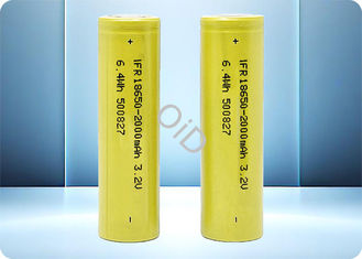 6A Discharge LiFePo4 Battery 3.2V 18650 2000mAh Rechargeable Battery