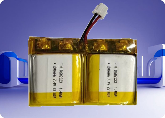 7.4V 230mAh Lithium Ion Battery 300 Cycles 1.5C Discharge