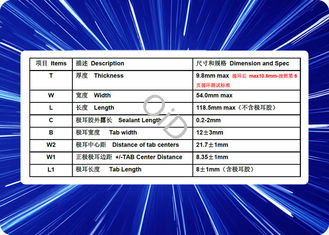 Customized 4C Lipo Battery 3.7V 10000mah Lipo Battery 400 Cycles OiD9954118NS-10000