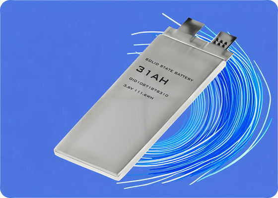 31Ah Solid State Battery 3.6V 1000 Cycles 3C Discharge