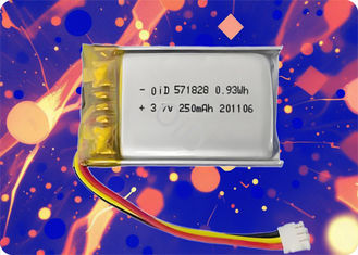 OiD571828N255 3.7V 255mAh 1C Discharge 500 Cycles for pet tracking devices