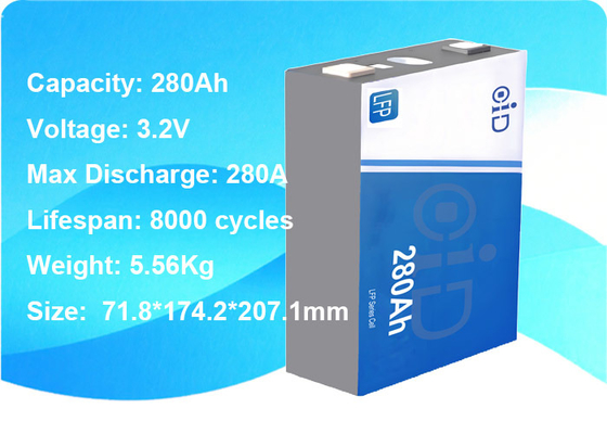 GL280AH-3.2V 3.2V 280Ah 1.0C 8000 cycles Energy Storage Battery