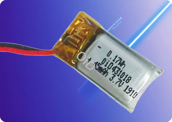 OiD431018-47 3.7V 47mAh 1.0C Discharge 500 Cycles Lithium Polymer Battery