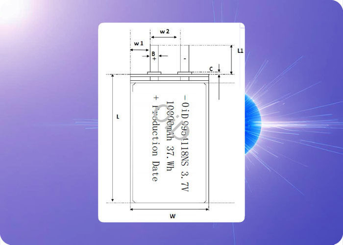 Customized 4C Lipo Battery 3.7V 10000mah Lipo Battery 400 Cycles OiD9954118NS-10000