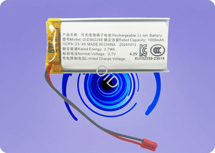 OiD902248-1080 3.7V 1080mAh 2C Discharge 500 Cycles Lithium Polymer Battery