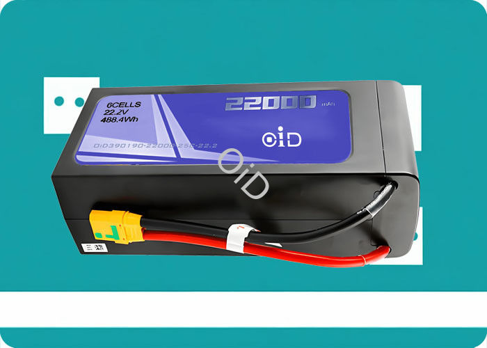 150 Cycles Drone Battery 22.2V 22000mAh Battery 90A Peak Discharge
