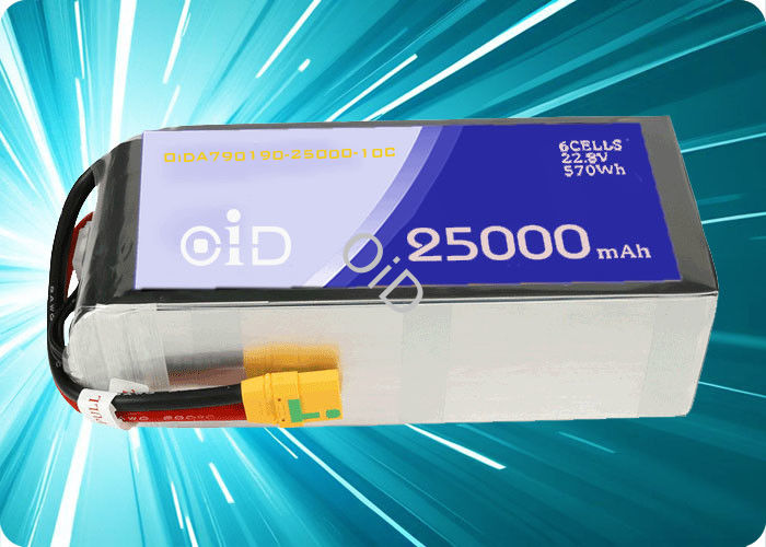 Lithium Polymer Drone Battery 300 Cycles 25000mAh Battery 90A Discharge Current