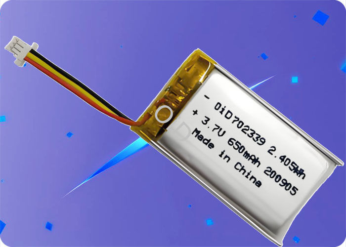 OiD702339N650 3.7V 650mAh 1C Discharge 300 Cycles Robot Li-ion Battery