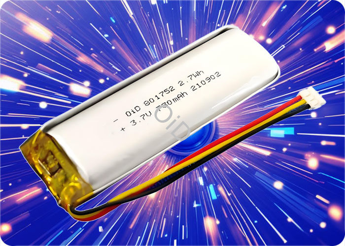 OiD801752N750 3.7V 750mAh 1C Discharge 500 Cycles Pet Li-ion Battery